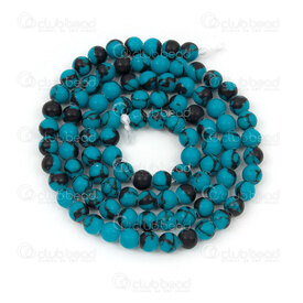 1112-1794-4mm - Bille de Pierre Fine Reconstitue Turquoise Xinjiang Rond 4mm Trou 0.5mm Corde 15po 1112-1794-4mm,montreal, quebec, canada, beads, wholesale