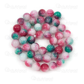 1112-1795-8mm - Bille de Pierre Fine Naturel Calcedoine Multicolor Teint Rond 8mm Trou 0.8mm Corde 15po 1112-1795-8mm,Gamme régulière,montreal, quebec, canada, beads, wholesale