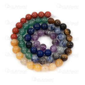 1112-1799-4-6mm - Natural Semi Precious Stone Bead Prestige Combination 7 Chakra (Amethyst, Lapis Lazuli, Denim Lapis Lazuli, Aventurine, Tiger Eye, Yellow Jade, Red Jasper) Round 6mm 0.8mm Hole 15in String 1112-1799-4-6mm,montreal, quebec, canada, beads, wholesale