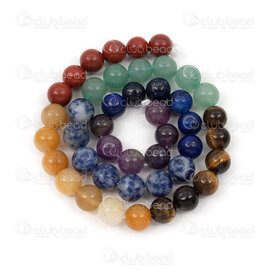 1112-1799-4-8mm - Natural Semi Precious Stone Bead Prestige Combination 7 Chakra (Amethyst, Lapis Lazuli, Denim Lapis Lazuli, Aventurine, Tiger Eye, Yellow Jade, Red Jasper) Round 8mm 0.8mm Hole 15in String 1112-1799-4-8mm,montreal, quebec, canada, beads, wholesale