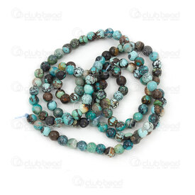 1112-240101-3.020 - Natural Semi-Precious Stone Bead Prestige Turquoise Round 3mm 0.5mm Hole 15in String Hubei 1112-240101-3.020,Pierre Turquoise,montreal, quebec, canada, beads, wholesale
