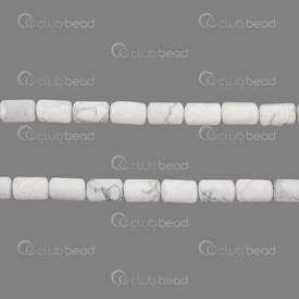 1112-240107-1002 - Semi-precious stone White Howlite tube 6x10mm 16"string 1112-240107-1002,Howlite,montreal, quebec, canada, beads, wholesale