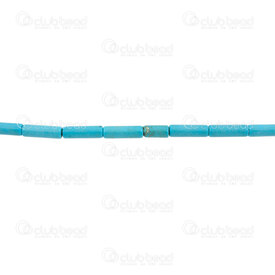 1112-240107-1202 - Reconstructed Semi Precious Stone Bead Tube 4x12.5mm Blue Turquoise 1.2mm hole (approx. 28pcs) 16.5'' String 1112-240107-1202,Pierre turquoise bleu,montreal, quebec, canada, beads, wholesale