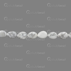 1112-240108-1804 - Semi Precious Stone bead water drop 18x13.5x6mm White Howlite 1.5mm hole 16''string 1112-240108-1804,Beads,Stones,montreal, quebec, canada, beads, wholesale