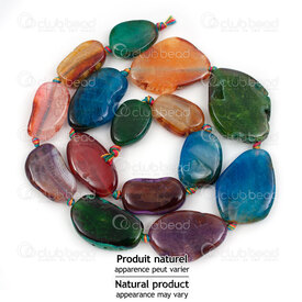 1112-240113-3002 - Pierre Fine Bille Agate Couleur Mix Teint (approx. 35x25mm) Taille Graduelle Corde 15.5po 1112-240113-3002,Billes,Pierres,Fines,Chine,montreal, quebec, canada, beads, wholesale