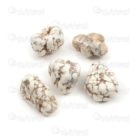 1112-240213-04 - Semi-precious Stone Bead Nugget app. 20-30mm Dyed Magnesite Beige 5pcs 1112-240213-04,montreal, quebec, canada, beads, wholesale