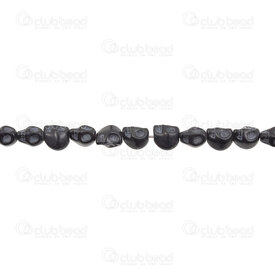 1112-240313-04 - Bille de Pierre Fine Crane 8x6mm Magnesite Teint Noir Trou 1mm (app 48pcs) 1112-240313-04,magnésite,montreal, quebec, canada, beads, wholesale