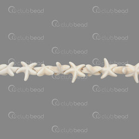 1112-240313-08 - Reconstructed Semi Precious Stone Bead Beige Turquoise Sea Star 14x13x5mm 1mm hole 15in String 1112-240313-08,String,montreal, quebec, canada, beads, wholesale