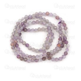 1112-240601-3.14B - Bille de Pierre Fine Naturelle Premium Améthyste Facetté Rond 3mm Grade B Trou 0.5mm Corde 15po Sri Lanka 1112-240601-3.14B,pierre amethyste,montreal, quebec, canada, beads, wholesale