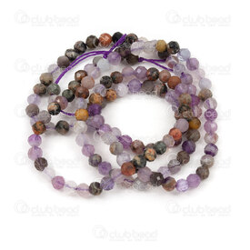 1112-240601-3.22 - Natural Semi Precious Stone Bead Premium Purple Fluorite Faceted Round 3mm 0.5mm Hole 15 String 1112-240601-3.22,montreal, quebec, canada, beads, wholesale