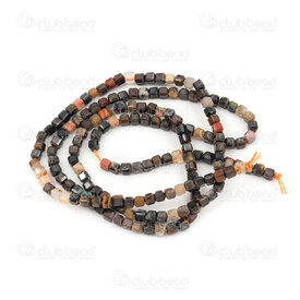 1112-240602-0202 - Natural Semi Precious Stone Bead Premium Mix Tiger Eye Facetted Cube 2.2x2.5mm 0.5mm Hole 15in String 1112-240602-0202,fs,montreal, quebec, canada, beads, wholesale