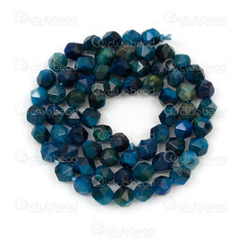 1112-240606-0606 - Bille de Pierre Fine Geometrique 6mm Œil de Tigre Bleu Facette Trou 0.8mm (approx. 45pcs) Corde de 15 pouces 1112-240606-0606,Gamme régulière,Autres formes,montreal, quebec, canada, beads, wholesale