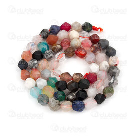 1112-240606-06MIX - Semi Precious Stone Bead Geometrical 6mm Assorted Stone Faceted 0.8mm hole 15\" String 1112-240606-06MIX,Facete 8mm,montreal, quebec, canada, beads, wholesale