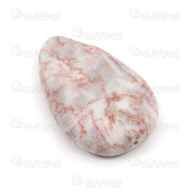 1112-240608-5402 - Semi precious stone bead drop 54x34x10mm Network Marble Faceted flat back both side 1pc 1112-240608-5402,Side,montreal, quebec, canada, beads, wholesale