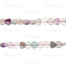 1112-2414-0602 - Bille de Pierre Fine Naturelle Fluorite Cœur Plat 6x6x2mm Trou 0.8mm Corde 15po 1112-2414-0602,montreal, quebec, canada, beads, wholesale