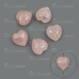 1112-2414-1604 - Natural Semi Precious Stone Bead Heart 16x16x9mm Rose Quartz 1mm hole 10pcs 1112-2414-1604,Selected gemstone pendants,montreal, quebec, canada, beads, wholesale