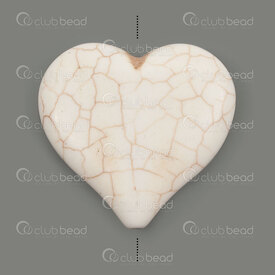 1112-2414-4202 - Reconstructed Semi Precious Stone Bead Heart 44x42mm Beige Turquoise 1.5mm Hole 2pcs !LIMITED QUANTITY! 1112-2414-4202,Beads,Stones,Pendentif pierres fines,montreal, quebec, canada, beads, wholesale