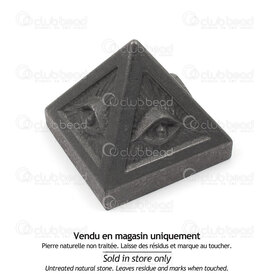 1112-2702 - Semi Precious Stone Shungite Energy Prism Pyramid with Eye Symbol 7x7x7cm 1pc 1112-2702,20,montreal, quebec, canada, beads, wholesale