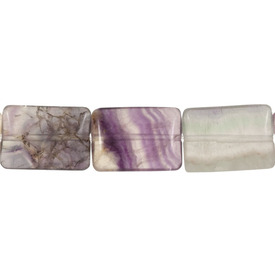 *1112-8360 - Semi-precious Stone Bead Rectangle Flat 12X18MM Fluorite 16'' String  Limited Quantity! *1112-8360,montreal, quebec, canada, beads, wholesale
