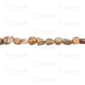 1112-9051-02 - Semi Precious Stone Bead Small Nugget Picture Jasper Assorted shape and size 14'' string 1112-9051-02,pay,montreal, quebec, canada, beads, wholesale