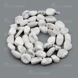 1112-9051-06 - Semi Precious Stone Bead Small Nugget White Howlite (approx.6x8mm) Assorted Shape 14'' string 1112-9051-06,Howlite,montreal, quebec, canada, beads, wholesale