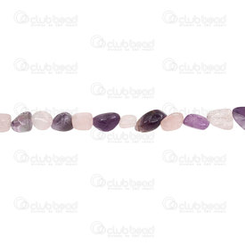 1112-9051-10 - Semi Precious Stone Bead Small Nugget Picture Rose Quartz and Amethyst Assorted shape and size 14'' string 1112-9051-10,Beads,montreal, quebec, canada, beads, wholesale