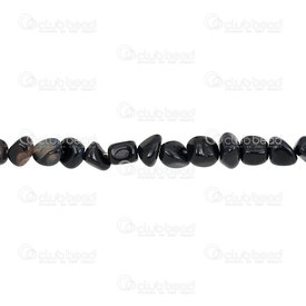 1112-9052-02 - Semi Precious Stone Bead Big Free form Black Striped Agate Assorted size 14'' string 1112-9052-02,big,montreal, quebec, canada, beads, wholesale