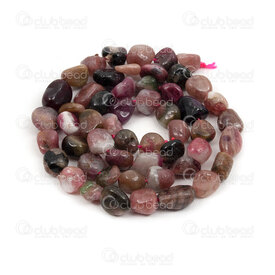 1112-9070-24 - Natural Semi Precious Stone Bead Tourmaline Free Form (approx. 8x6mm) 0.8mm Hole 15.5" String 1112-9070-24,Tourmaline 8mm,montreal, quebec, canada, beads, wholesale