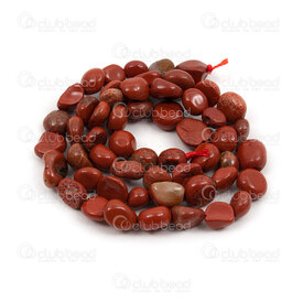 1112-9070-28 - Natural Semi Precious Stone Bead Red Jasper Free Form (approx. 8x6mm) 0.8mm Hole 15.5" String 1112-9070-28,pierre Jaspe rouge,montreal, quebec, canada, beads, wholesale