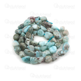 1112-9071-20 - Natural Semi Precious Stone Bead Larimar Free Form (approx. 8x6mm) 0.8mm Hole 15.5" String 1112-9071-20,Semi Precious Stone Bead Larimar,montreal, quebec, canada, beads, wholesale