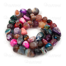 1112-9071-54 - Natural Semi Precious Stone Bead Mix Stripped Agate Free Form 14" String 1112-9071-54,agate,montreal, quebec, canada, beads, wholesale