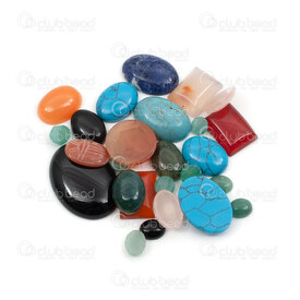1112-9990 - Semi Precious Stone Assortment Cabochon Assorted Stone-Size-Shape 1 bag (30gr) 1112-9990,Cabochons,Semi-precious stones,montreal, quebec, canada, beads, wholesale