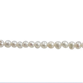 A-1113-0110-WHITE - Bille de Perle D'eau Douce Patate 3X4MM Blanc Corde de 16 Pouces A-1113-0110-WHITE,montreal, quebec, canada, beads, wholesale