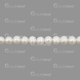 1113-0123-02 - Fresh Water Pearl Bead Potato 6x7mm White 13'' String 1113-0123-02,1113-0,6X7MM,Bead,Natural,Fresh Water Pearl,6X7MM,Round,Potato,White,China,13'' String,montreal, quebec, canada, beads, wholesale