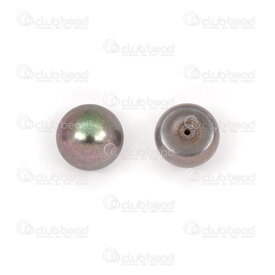 1113-0134-1202 - Fresh water pearl flat back half hole 12-13mm black 1mm hole 1 pair 1113-0134-1202,Beads,montreal, quebec, canada, beads, wholesale