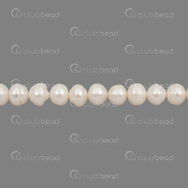 1113-0136 - Fresh Water Pearl Bead Oval 7x7-8mm White 0.5mm Hole 13\" String 1113-0136,Beads,montreal, quebec, canada, beads, wholesale