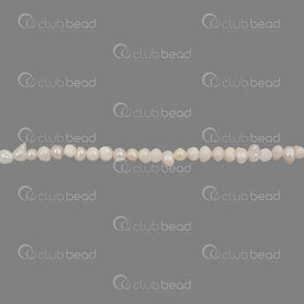1113-0138-02 - Fresh Water Pearl Bead Round 3x3.5-4mm White 0.5mm hole 14" String 1113-0138-02,1113-0,montreal, quebec, canada, beads, wholesale