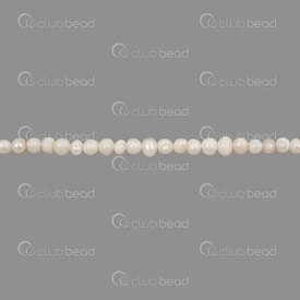 1113-0139-2-WH - Perle d'Eau Douce Bille Oval approx. 3.5-4x4.5mm Blanc Trou 0.5mm Corde 13po !QUANTITE LIMITEE! 1113-0139-2-WH,Billes,Perles pour bijoux,D'eau douce,montreal, quebec, canada, beads, wholesale