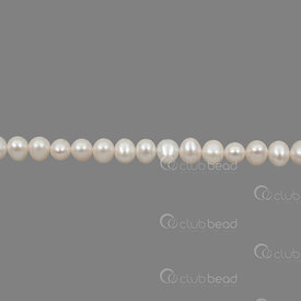 1113-0142-WH - Perle d\'Eau Douce Bille Rond 5-5.5x6mm Blanc Eclat Naturel Trou 0.5mm Corde 13po 1113-0142-WH,Billes,Perles pour bijoux,D'eau douce,montreal, quebec, canada, beads, wholesale