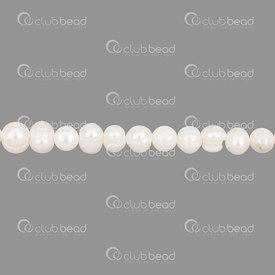 1113-0192 - Perle d'Eau Douce Bille Rond 7-8mm cercle Blanc App.50pcs 1113-0192,rim,montreal, quebec, canada, beads, wholesale