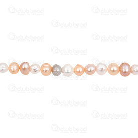 1113-0206-MIX - Perle d'Eau Douce Bille Rond 7x8-9mm Cercle Mix Corde de 15 Pouces 1113-0206-MIX,Billes,Perles pour bijoux,D'eau douce,montreal, quebec, canada, beads, wholesale