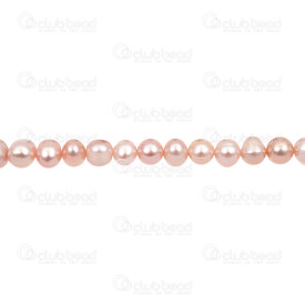 1113-0212-02 - Fresh Water Pearl Bead Round-Oval 6.5x7.5mm A Grade Pink-Purple with Light Rim 0.5mm hole 13" String 1113-0212-02,Beads,montreal, quebec, canada, beads, wholesale