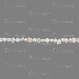 1113-0252-02 - Perle d'Eau Douce Bille Patate 5-6mm Blanc Corde 14 po (App.74pcs) 1113-0252-02,montreal, quebec, canada, beads, wholesale