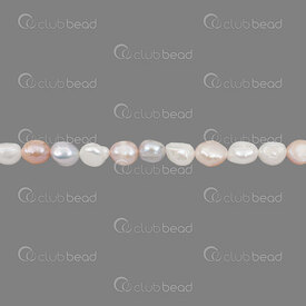 1113-0254 - Fresh Water Pearl Bead Potato 10-11mm Mix Light White/Orange/Silver 13'' String 1113-0254,1113-0,Potato,Bead,Natural,Fresh Water Pearl,10-11mm,Round,Potato,Mix Light White/Orange/Silver,China,13'' String,montreal, quebec, canada, beads, wholesale