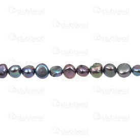 1113-0258-GPCK - Perle d'Eau Douce Bille Patate Plat 7.5x9mm Paon Vert Trou 0.5mm Corde 13 pouces 1113-0258-GPCK,Billes,montreal, quebec, canada, beads, wholesale