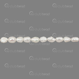 1113-0270-02 - Perle d'Eau Douce Bille Patate (approx. 8x7mm) Blanc Trou 0.5mm Corde 13 Pouces 1113-0270-02,Billes,montreal, quebec, canada, beads, wholesale