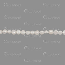 1113-0273-2WH - Fresh Water Pearl Bead Baroque 6x6-7mm White 0.5mm hole 15" String 1113-0273-2WH,baroque,montreal, quebec, canada, beads, wholesale