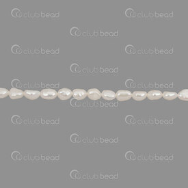 1113-0290-WH - Perle d'Eau Douce Bille Baroque 5x6-7mm Blanc Eclat Naturel Trou 0.5mm Corde de 15 Pouces 1113-0290-WH,Billes,montreal, quebec, canada, beads, wholesale