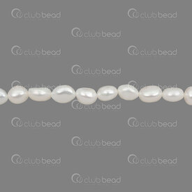 1113-0296-2-WH - Fresh Water Pearl Bead Baroque 8-9x8mm White Natural Shine 0.5mm Hole 13" String 1113-0296-2-WH,Beads,montreal, quebec, canada, beads, wholesale