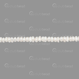 1113-0299-02 - Fresh Water Pearl Bead Spacer approx. 4x5mm White 0.5mm hole (approx.100pcs) 13" String 1113-0299-02,Beads,montreal, quebec, canada, beads, wholesale